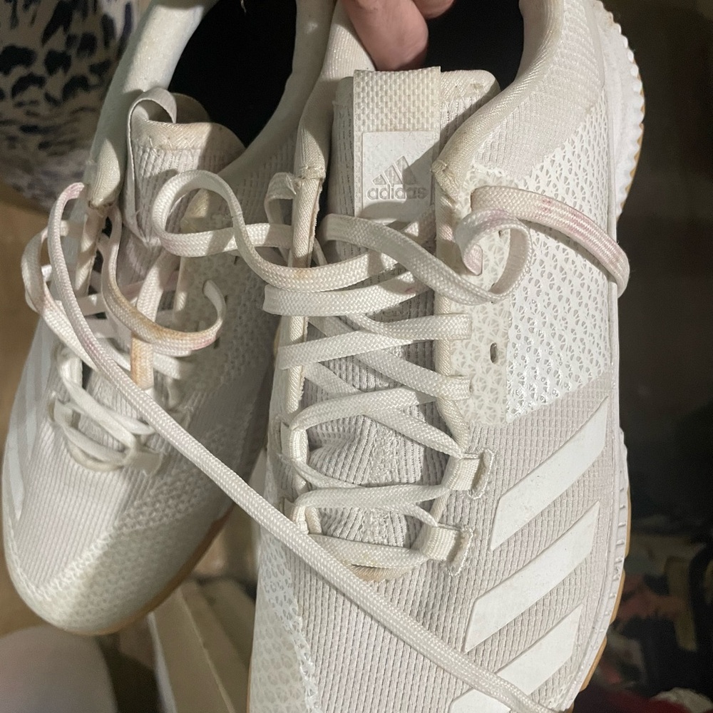 Adidas Women's Cream and White Volleyball game shoes